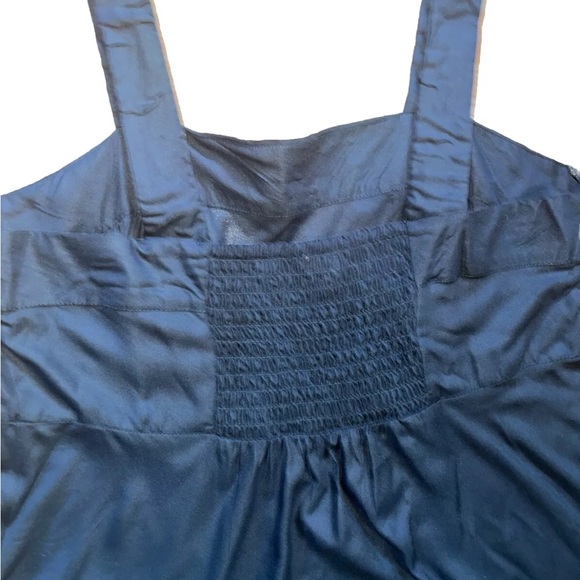 Vince Camuto Smocked Back Challis Tiered Maxi Dress - Black  Plus Size 1X New - Picture 11 of 15